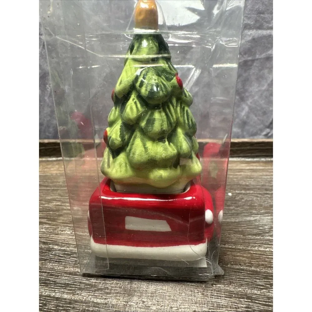 Red Truck w/ Christmas Tree Salt & Pepper Shakers Set by Robert Stanley 2014 NIP